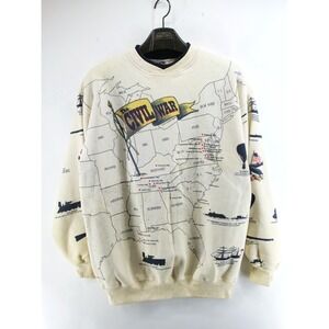 Vintage Art Unlimited Mens AOP Civil War All Over Print Sweatshirt Size XL USA